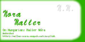 nora maller business card