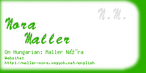 nora maller business card